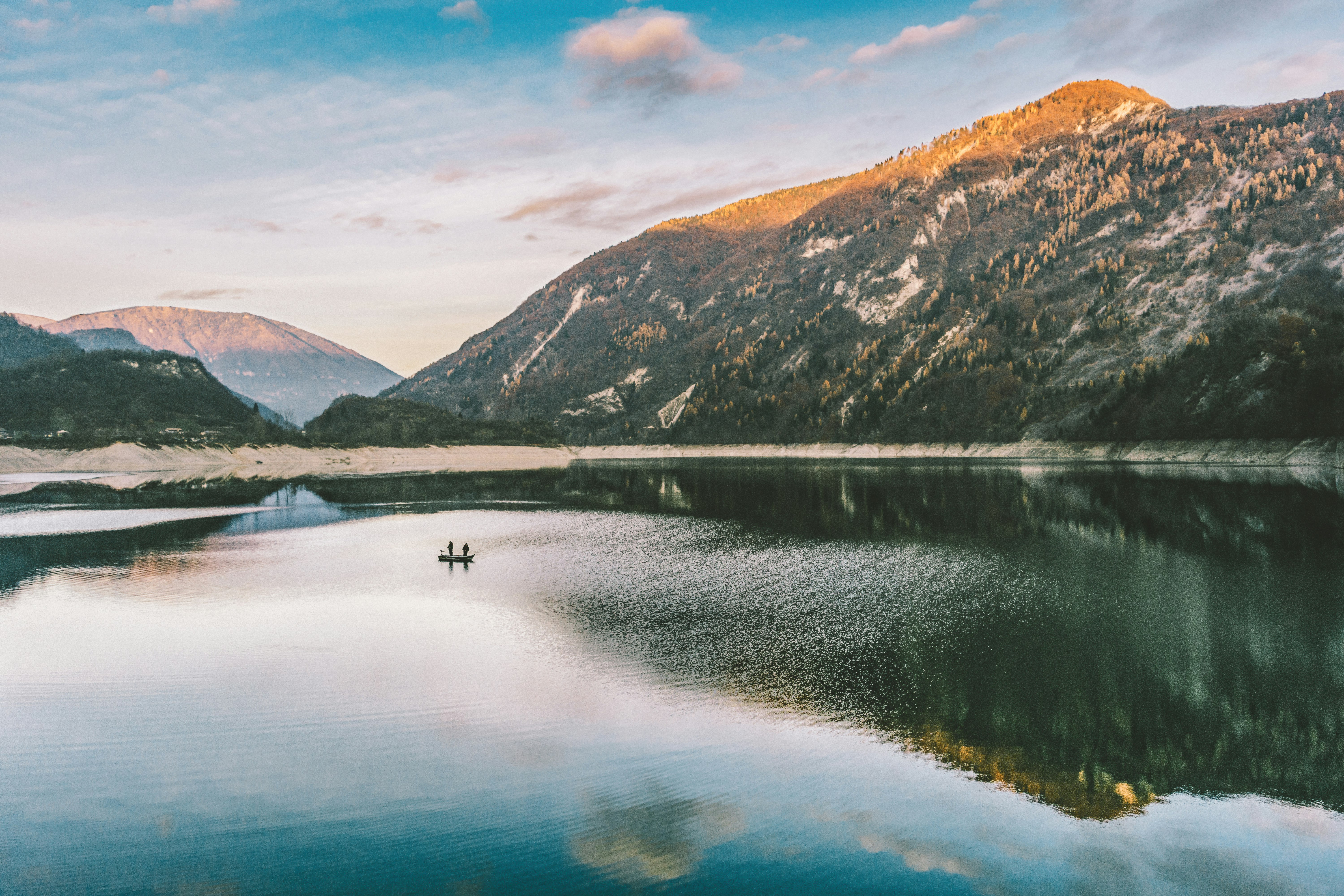 landscape photography of mountain near body of water